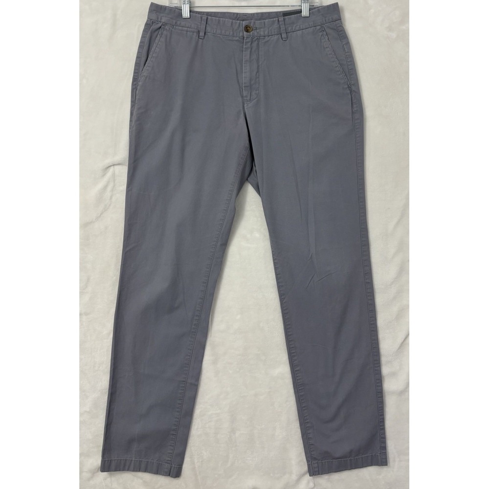 Bonobos Athletic Fit Chino Pants Mens 35x34 Gray Flat Front Stretch Casual 0720